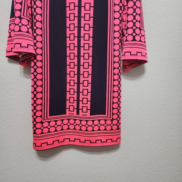 Julie Brown Geometric A-line pink Blue Dress Size S - Picture 9 of 10